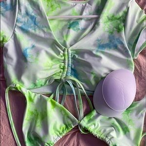 lime tie dye swimsuit